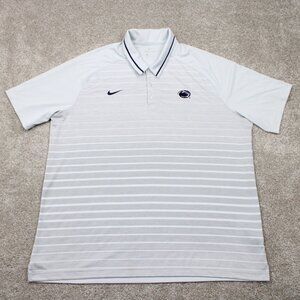 Nike Penn State Polo Shirt Mens 2XL XXL Gray Nittany Lions Dri-Fit S/S Pullover
